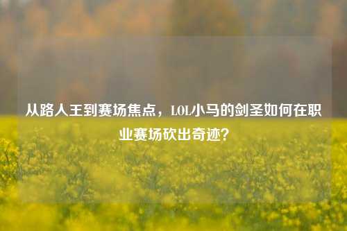 从路人王到赛场焦点，LOL小马的剑圣如何在职业赛场砍出奇迹？
