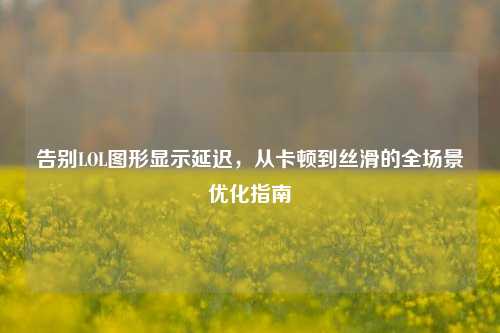 告别LOL图形显示延迟,从卡顿到丝滑的全场景优化指南