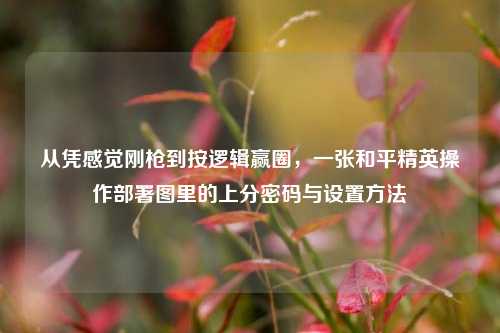 从凭感觉刚枪到按逻辑赢圈,一张和平精英操作部署图里的上分密码与设置方法