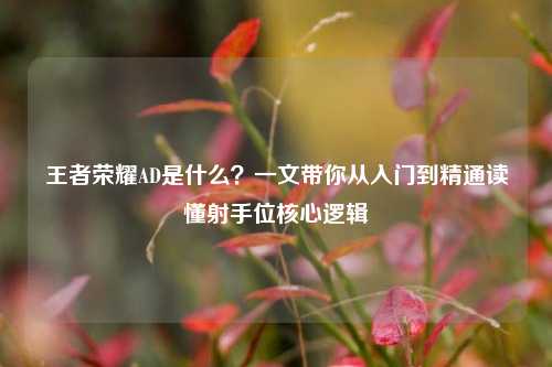 王者荣耀AD是什么？一文带你从入门到精通读懂射手位核心逻辑