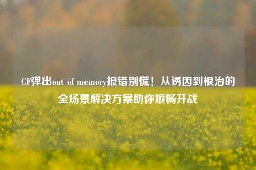 CF弹出out of memory报错别慌!从诱因到根治的全场景解决方案助你顺畅开战