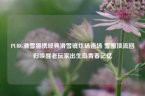 PUBG滑雪猫携经典滑雪镜炸场返场 雪圈顶流回归唤醒老玩家出生岛青春记忆