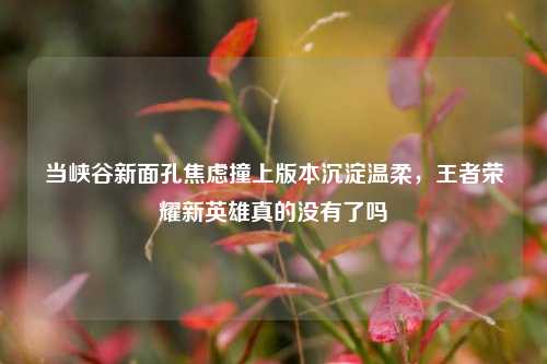 当峡谷新面孔焦虑撞上版本沉淀温柔,王者荣耀新英雄真的没有了吗