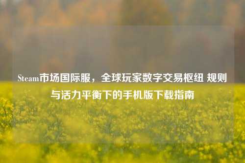 Steam市场国际服,全球玩家数字交易枢纽 规则与活力平衡下的手机版下载指南
