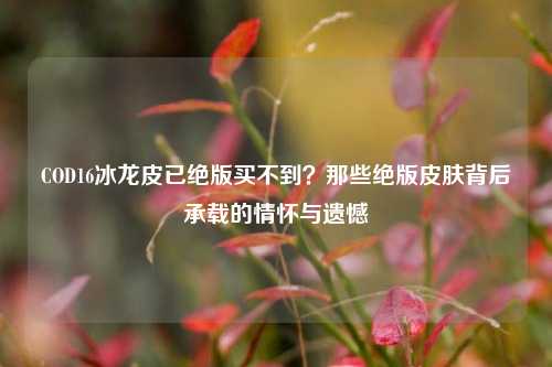 COD16冰龙皮已绝版买不到?那些绝版皮肤背后承载的情怀与遗憾