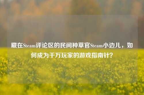 藏在Steam评论区的民间种草官Steam小边儿，如何成为千万玩家的游戏指南针？