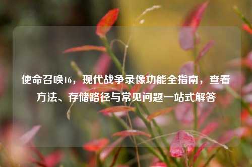 使命召唤16,现代战争录像功能全指南,查看方法、存储路径与常见问题一站式解答
