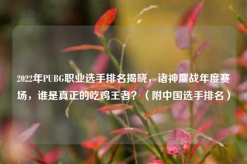 2022年PUBG职业选手排名揭晓,诸神鏖战年度赛场,谁是真正的吃鸡王者?(附中国选手排名)