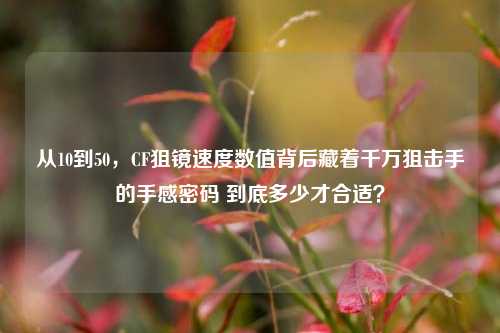 从10到50,CF狙镜速度数值背后藏着千万狙击手的手感密码 到底多少才合适?