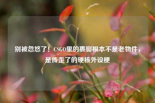 别被忽悠了!CSGO里的裹脚根本不是老物件,是传歪了的硬核外设梗