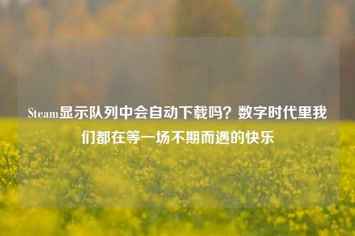 Steam显示队列中会自动下载吗?数字时代里我们都在等一场不期而遇的快乐