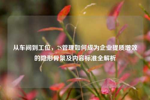 从车间到工位,7S管理如何成为企业提质增效的隐形骨架及内容标准全解析