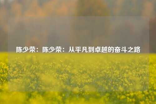 陈少荣:陈少荣:从平凡到卓越的奋斗之路