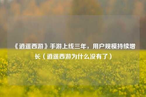 《逍遥西游》手游上线三年,用户规模持续增长(逍遥西游为什么没有了)