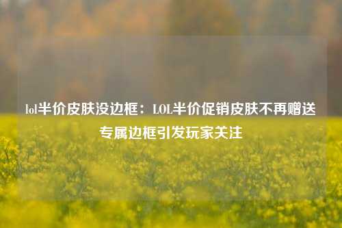 lol半价皮肤没边框：LOL半价促销皮肤不再赠送专属边框引发玩家关注
